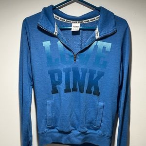Victoria’s Secret pink 3/4 zip hoodie. Size XS.